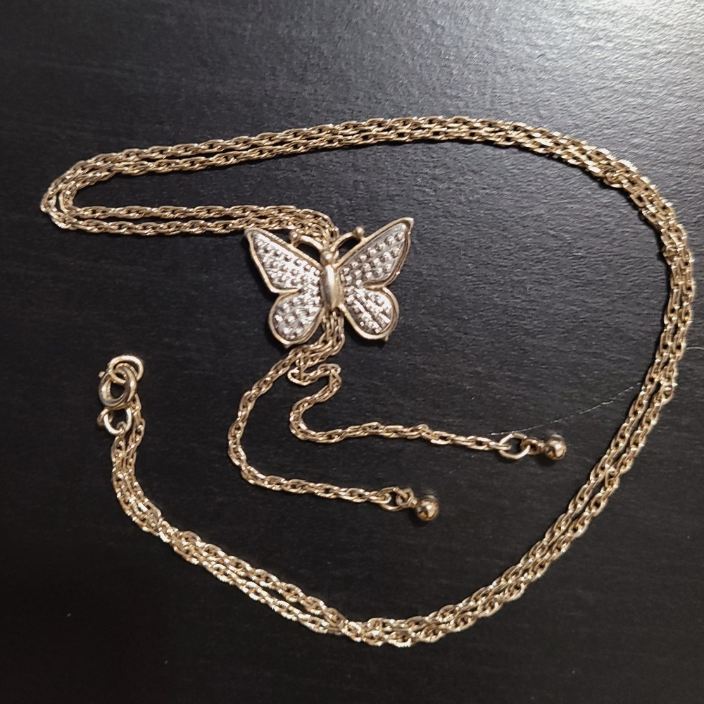 Vintage Avon necklace butterfly lariat